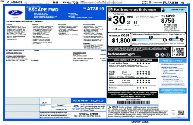 Certified 2024 Ford Escape Active FWD image 40