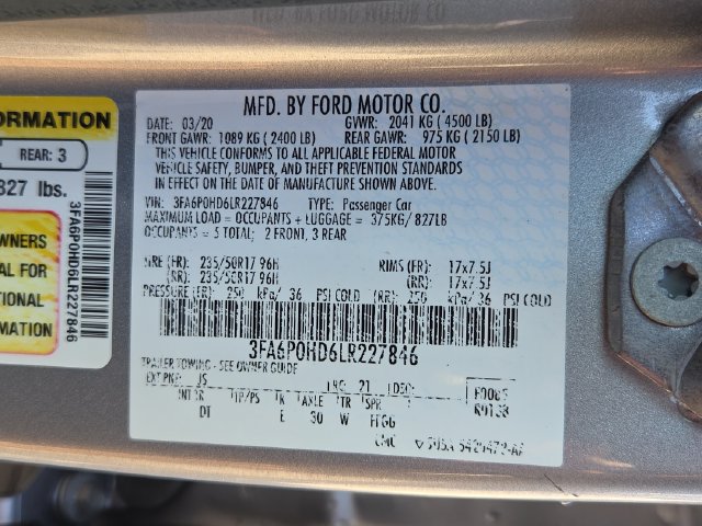 Certified 2020 Ford Fusion SE FWD image 34