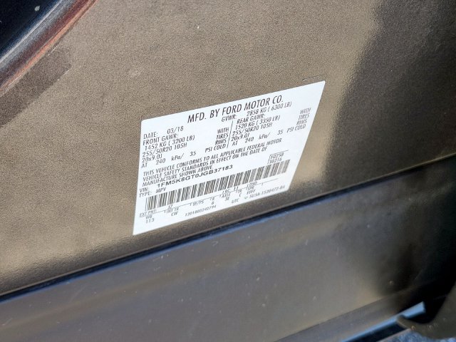 Certified 2018 Ford Explorer Sport w/ Ford Safe & Smart Package AWD/4WD image 36