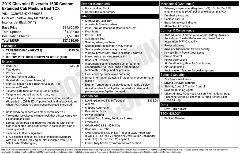Used 2019 Chevrolet Silverado 1500 Custom w/ Trailering Package RWD image 8