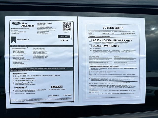 Certified 2021 Ford Explorer XLT w/ Equipment Group 202A image 37