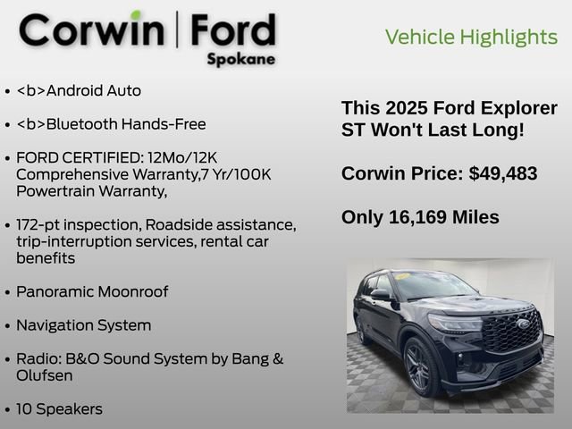 Certified 2025 Ford Explorer ST image 13
