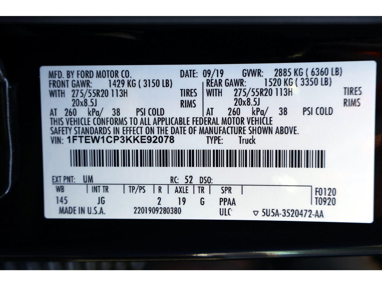 Certified 2019 Ford F150 XL w/ Equipment Group 101A Mid RWD image 22