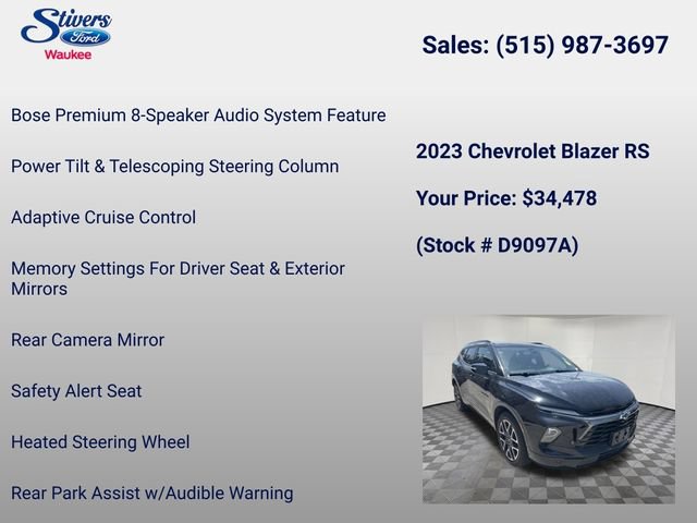 Used 2023 Chevrolet Blazer RS w/ Driver Confidence II Package AWD/4WD image 22