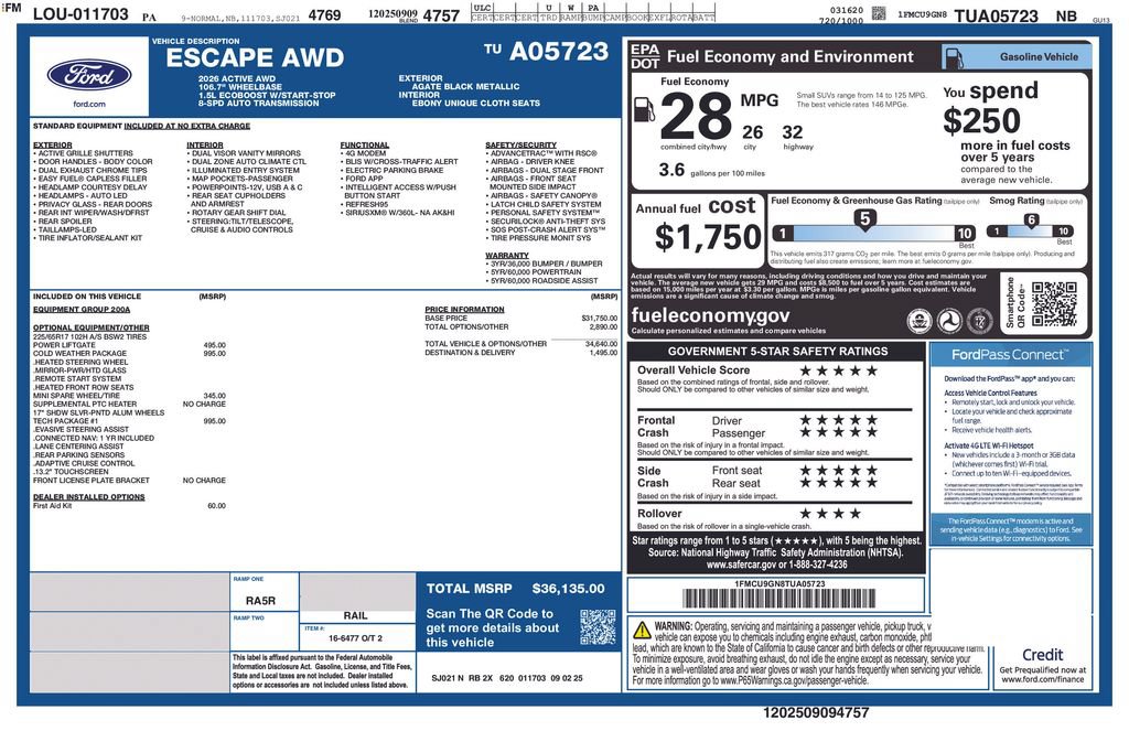 Certified 2026 Ford Escape Active w/ Tech Pack #1 AWD/4WD image 42