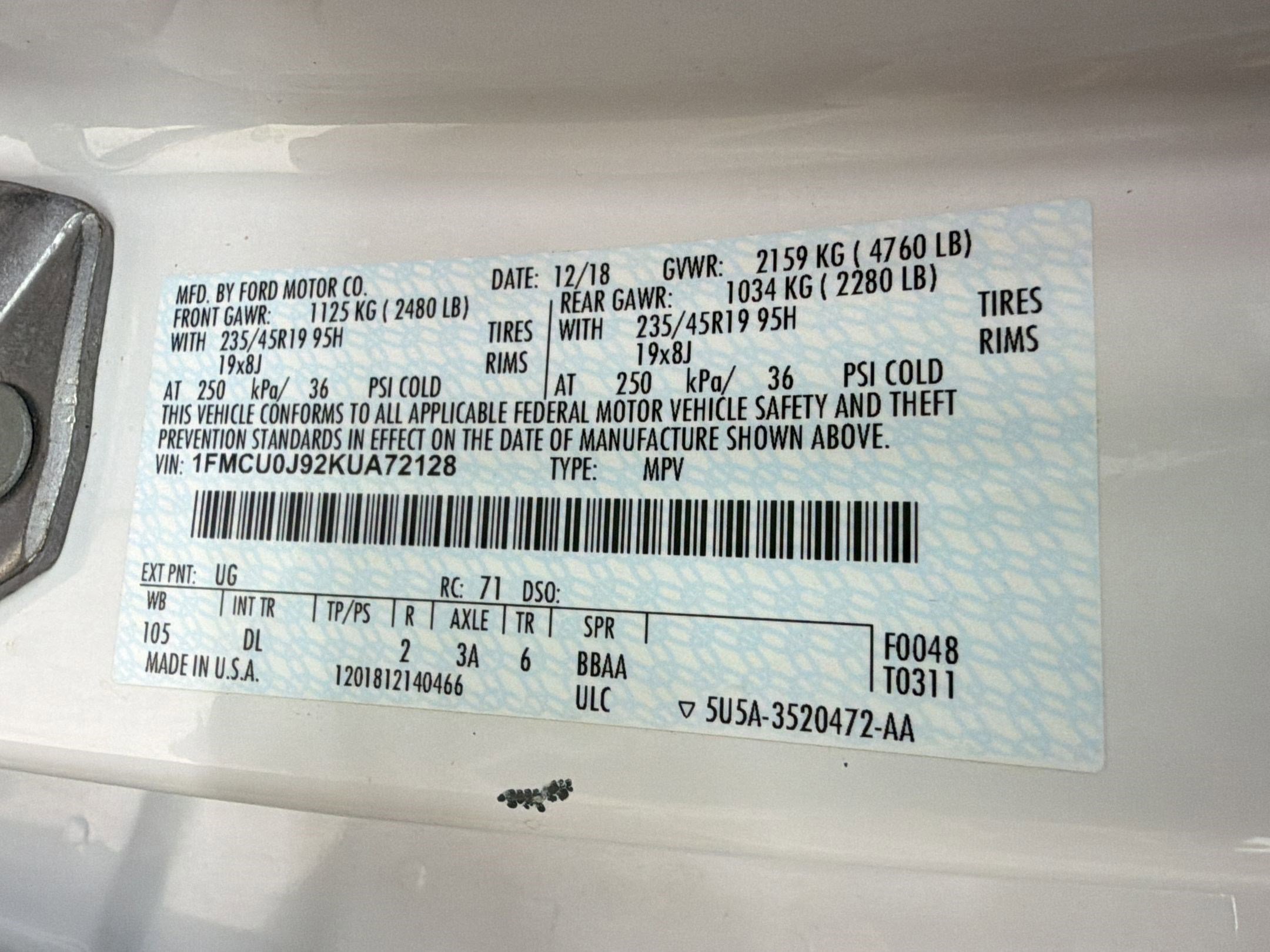 Certified 2019 Ford Escape Titanium FWD image 18