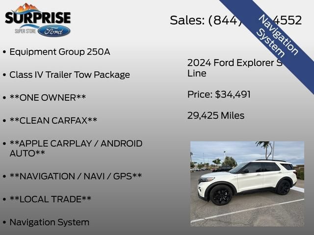 Certified 2024 Ford Explorer ST-Line w/ Class IV Trailer Tow Package RWD image 9