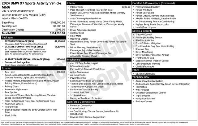 Used 2024 BMW X7 M60i w/ Executive Package AWD/4WD image 32