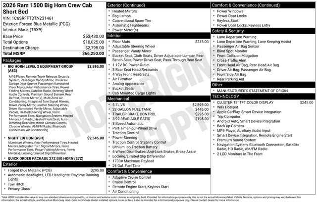 Used 2026 RAM 1500 Big Horn AWD/4WD image 7