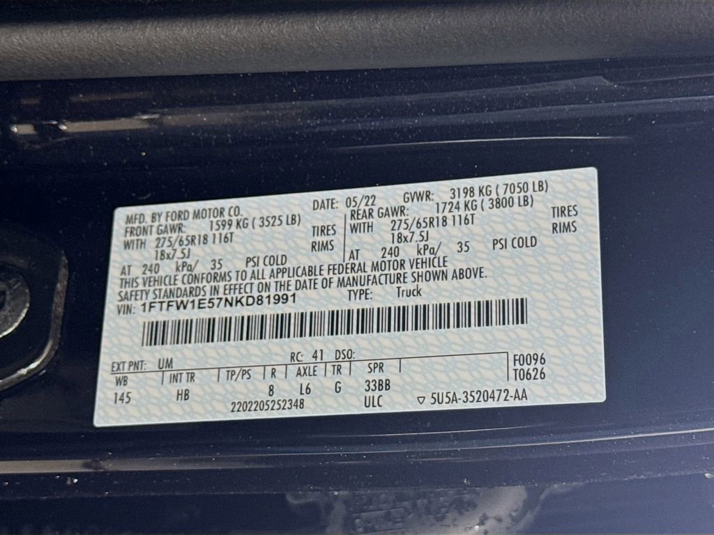 Certified 2022 Ford F150 Lariat w/ Equipment Group 502A High image 33