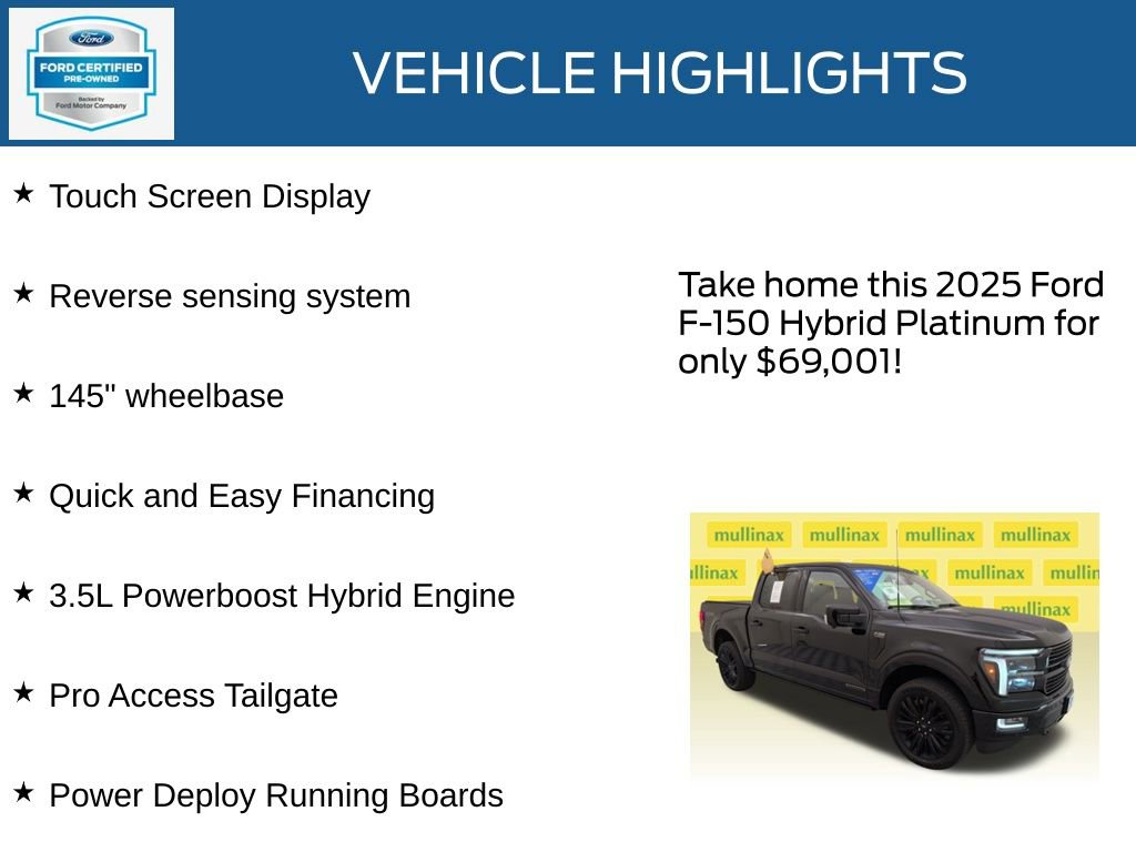 Certified 2025 Ford F150 Platinum w/ Equipment Group 702A High image 34