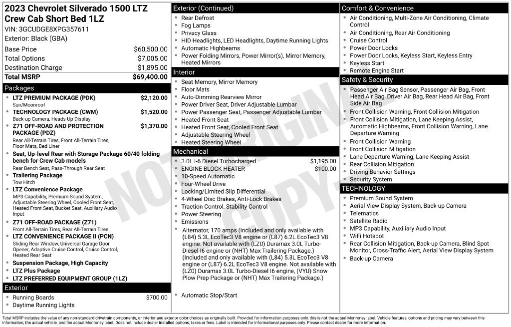 Used 2023 Chevrolet Silverado 1500 LTZ w/ LTZ Premium Package AWD/4WD image 5