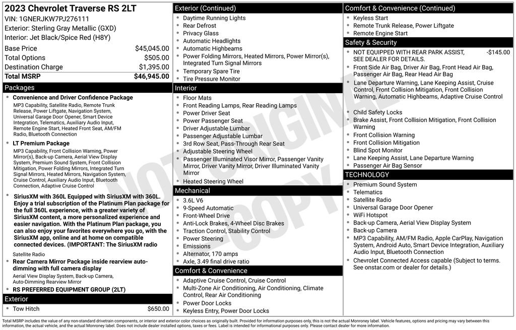 Used 2023 Chevrolet Traverse RS FWD image 27