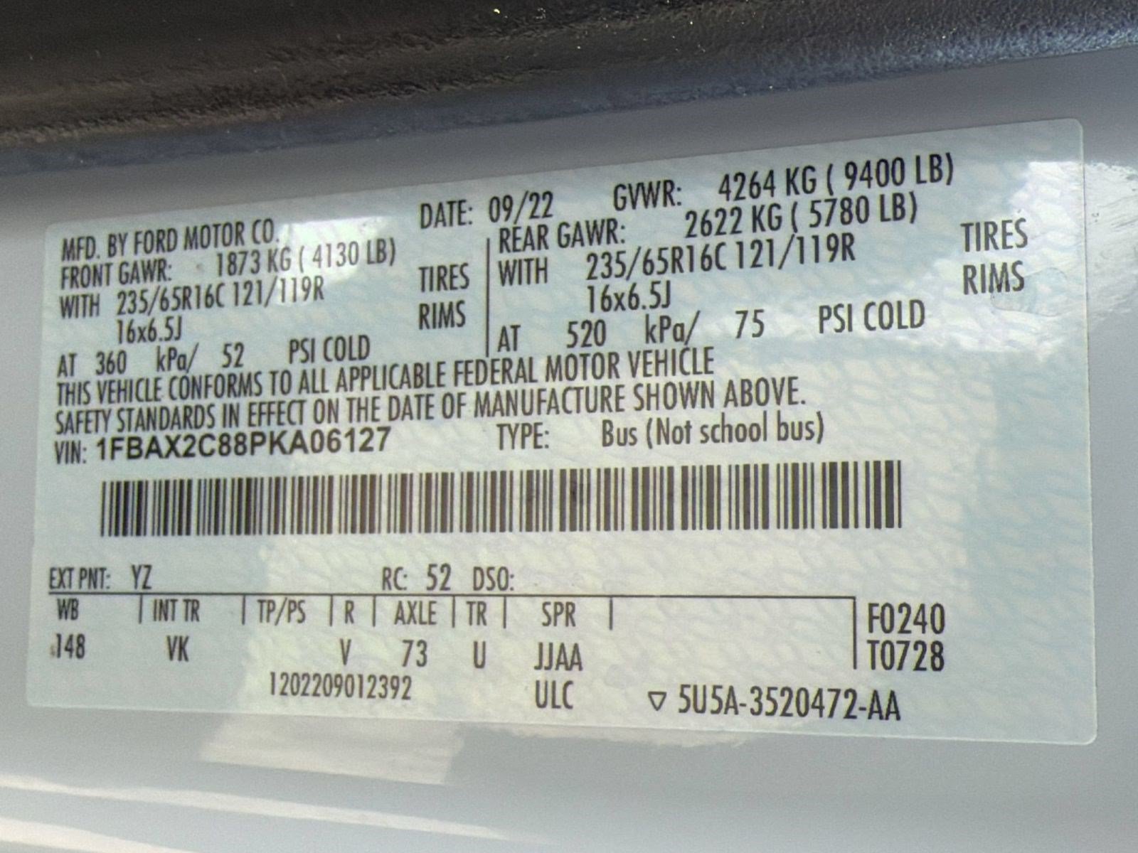 Certified 2023 Ford Transit 350 XL RWD image 23