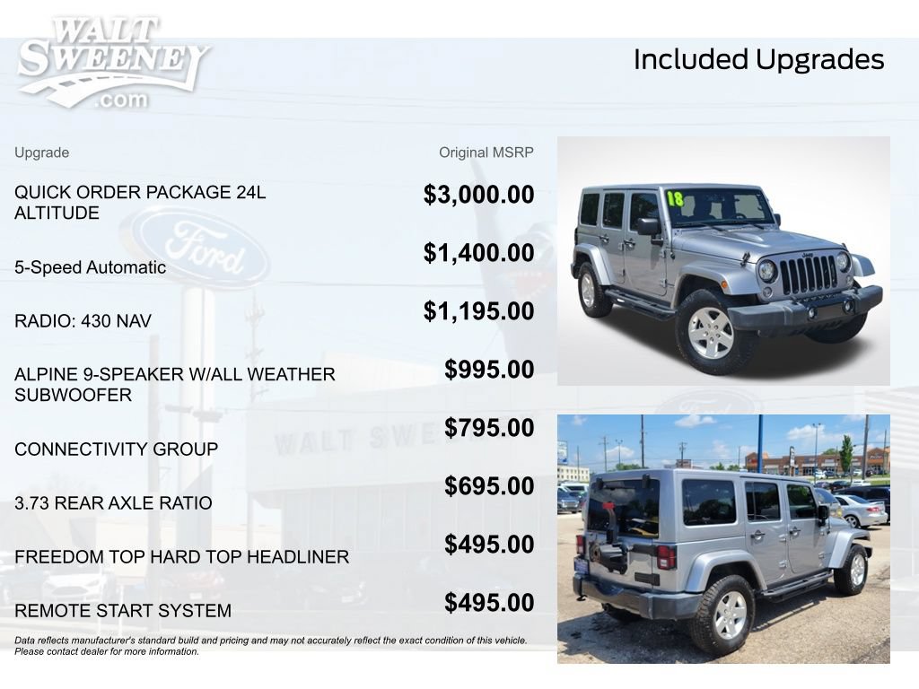 Used 2018 Jeep Wrangler Unlimited Sahara AWD/4WD image 12