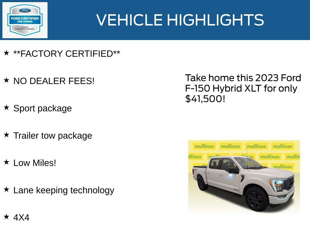 Certified 2023 Ford F150 XLT w/ Equipment Group 302A High image 14