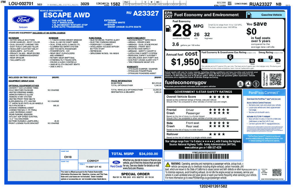 Certified 2024 Ford Escape Active w/ Tech Pack #1 AWD/4WD image 41