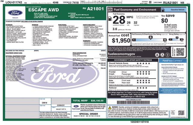 Certified 2024 Ford Escape ST-Line w/ Tech Pack #1 AWD/4WD image 9