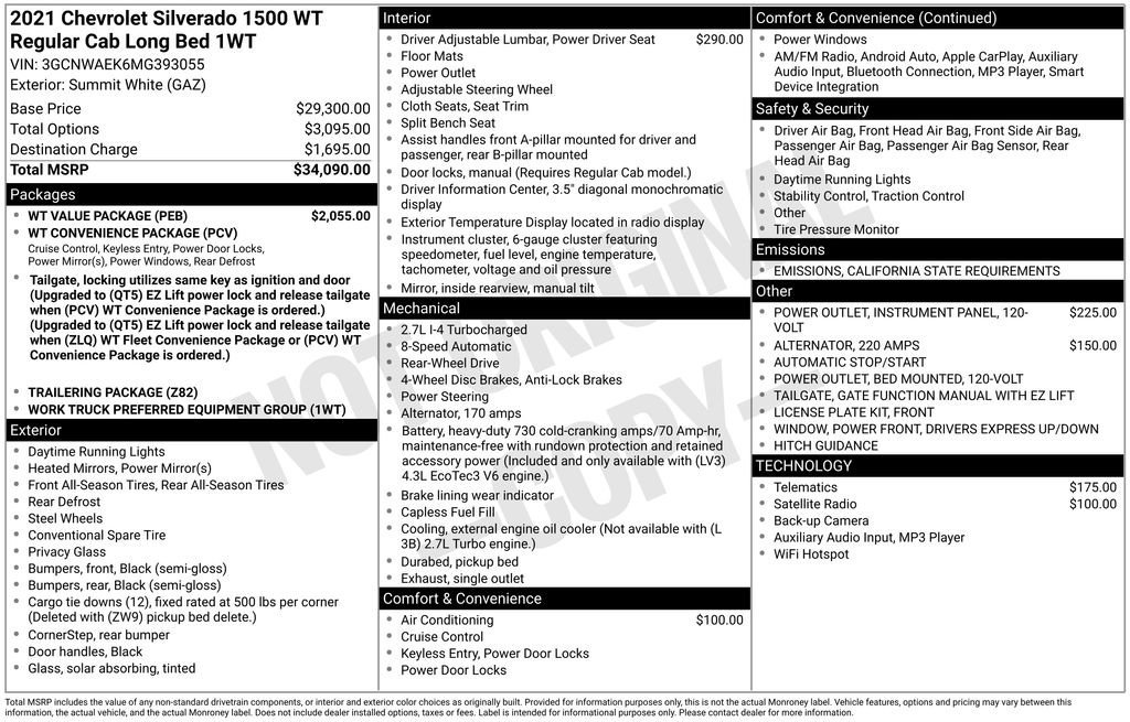 Used 2021 Chevrolet Silverado 1500 W/T w/ WT Value Package image 34