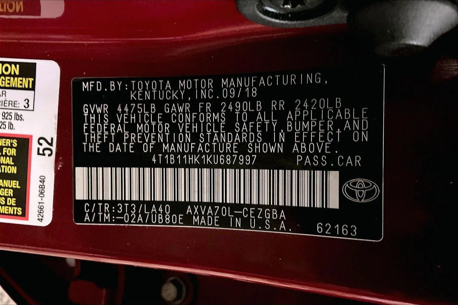 Used 2019 Toyota Camry XLE w/ Navigation Package image 32