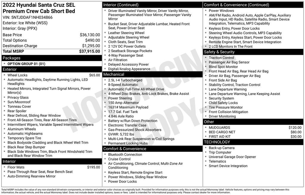 Used 2022 Hyundai Santa Cruz SEL Premium AWD/4WD image 7