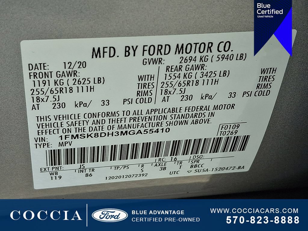Certified 2021 Ford Explorer XLT AWD/4WD image 27