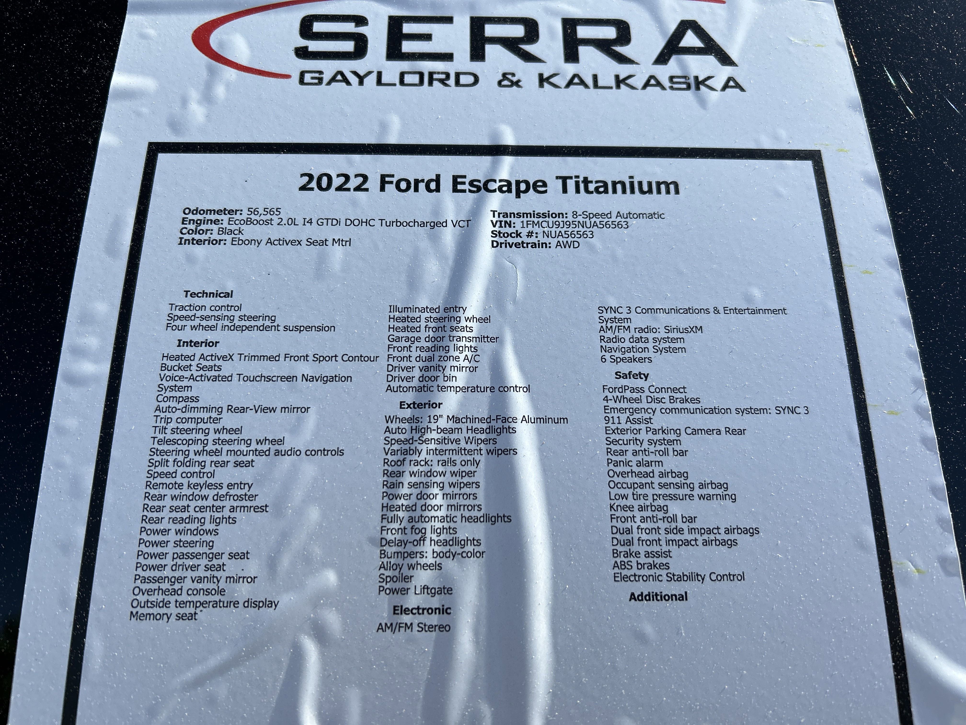 Certified 2022 Ford Escape Titanium image 63