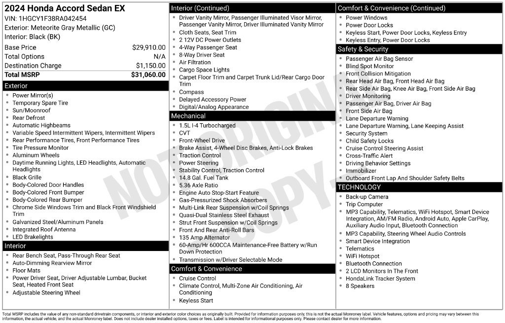Used 2024 Honda Accord EX image 5