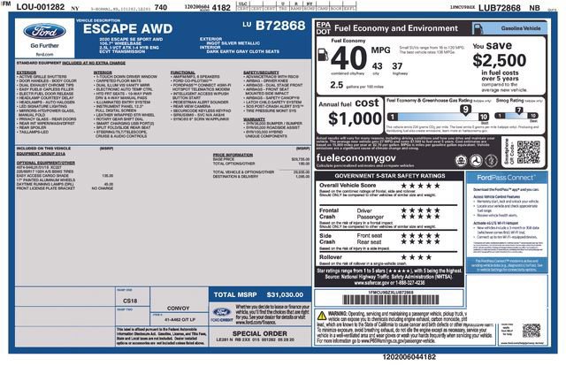 Certified 2020 Ford Escape SE Sport image 14