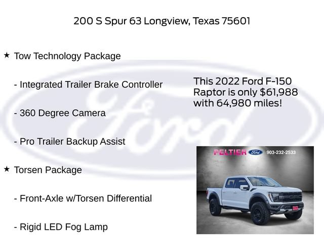 Certified 2022 Ford F150 Raptor w/ Equipment Group 801A High AWD/4WD image 5