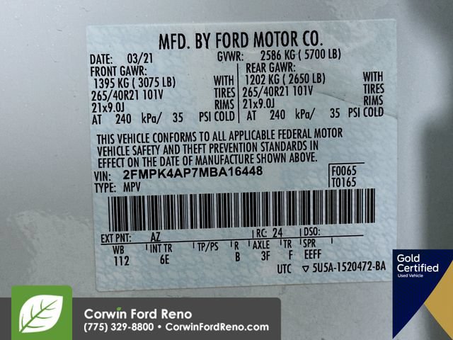 Certified 2021 Ford Edge ST w/ Equipment Group 401A AWD/4WD image 38
