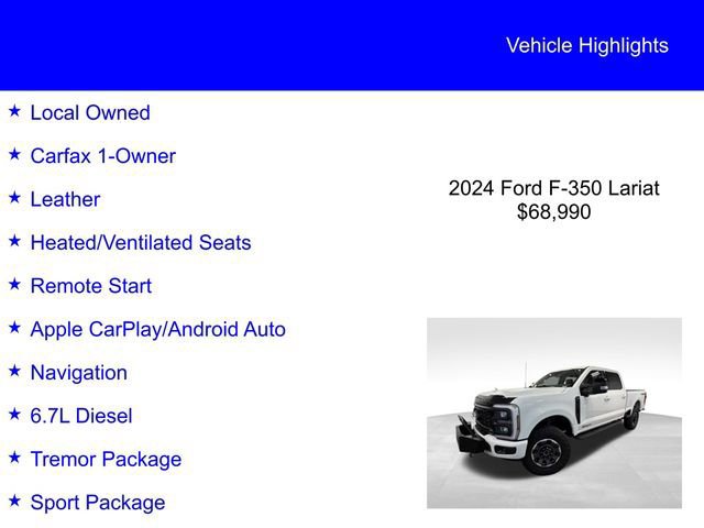 Certified 2024 Ford F350 Lariat w/ Tremor Off-Road Package AWD/4WD image 6