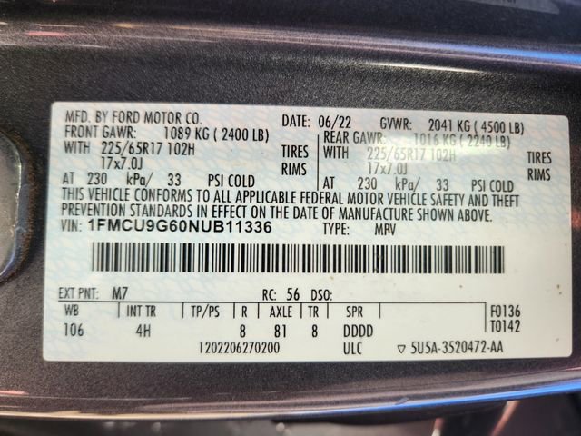 Certified 2022 Ford Escape SE w/ Convenience Package image 27