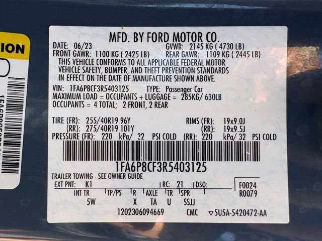 Certified 2024 Ford Mustang GT Premium w/ GT Performance Package RWD image 30