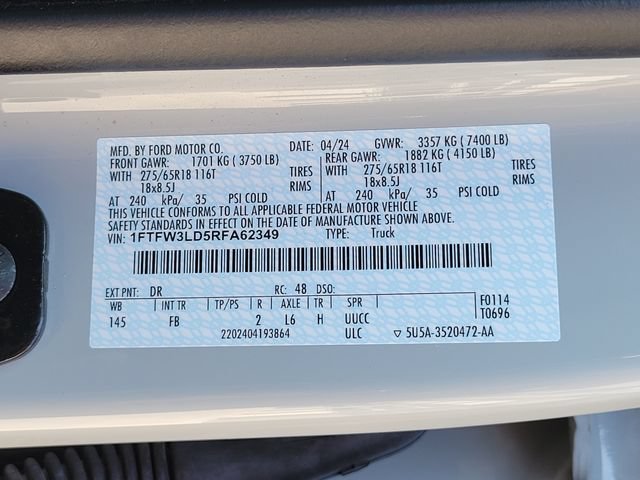 Certified 2024 Ford F150 XLT w/ Equipment Group 302A MID AWD/4WD image 17
