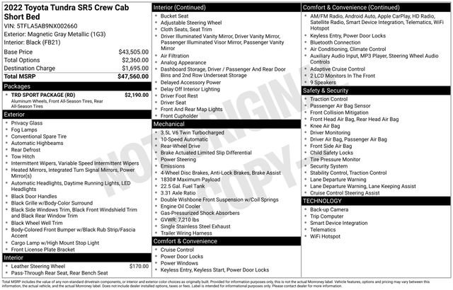 Used 2022 Toyota Tundra SR5 w/ TRD Sport Package image 31