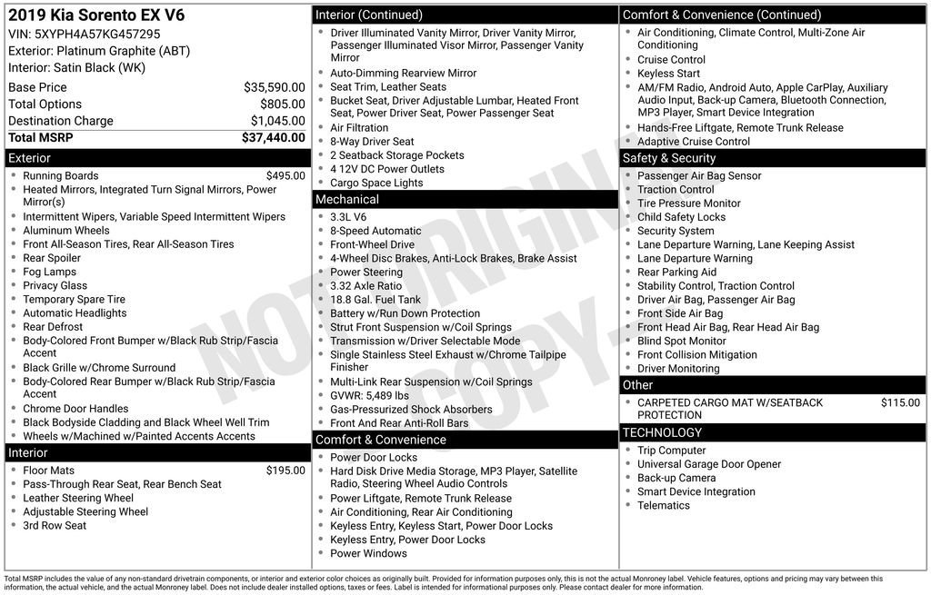 Used 2019 Kia Sorento EX image 8