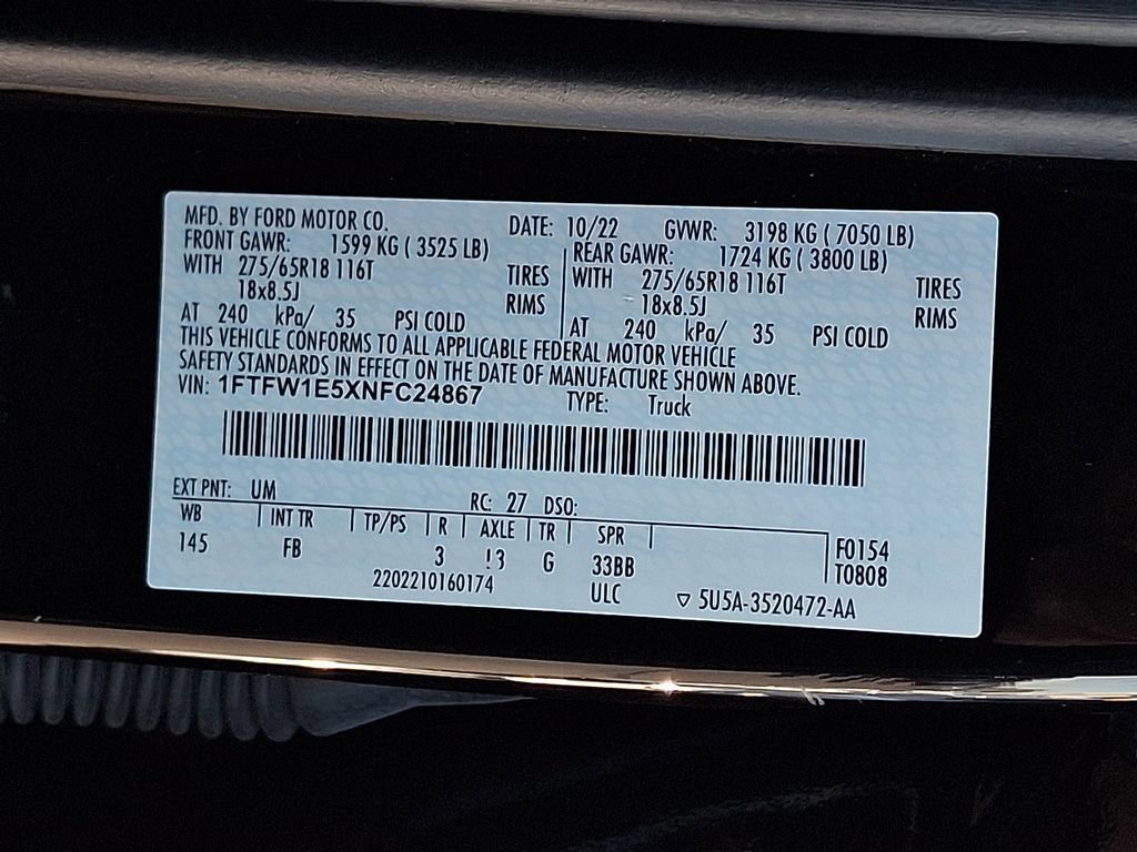 Certified 2022 Ford F150 XLT w/ Equipment Group 302A High image 29