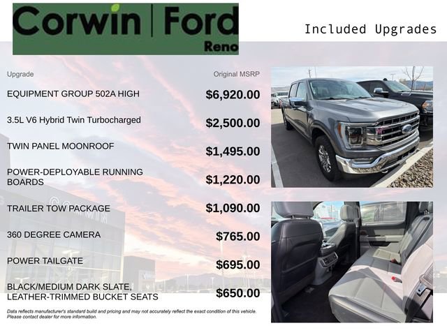 Certified 2021 Ford F150 Lariat w/ Equipment Group 502A High image 3