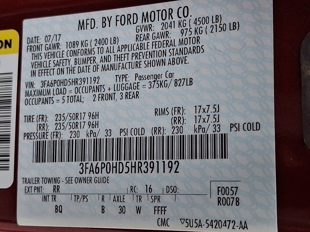 Certified 2017 Ford Fusion SE w/ Fusion SE Technology Package image 28