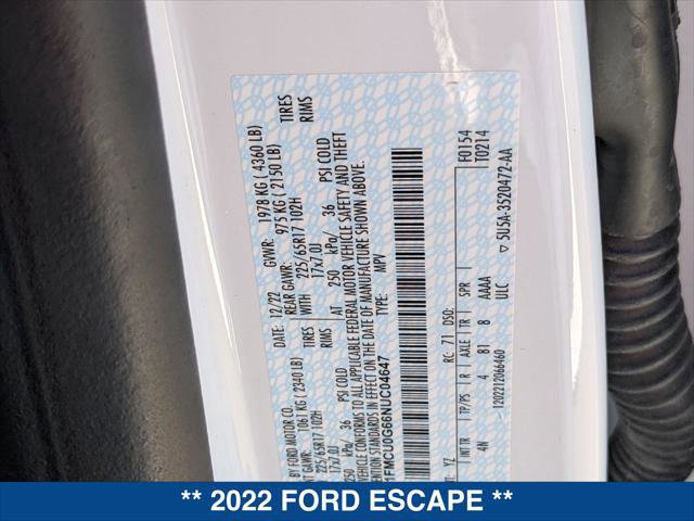 Certified 2022 Ford Escape SE image 24