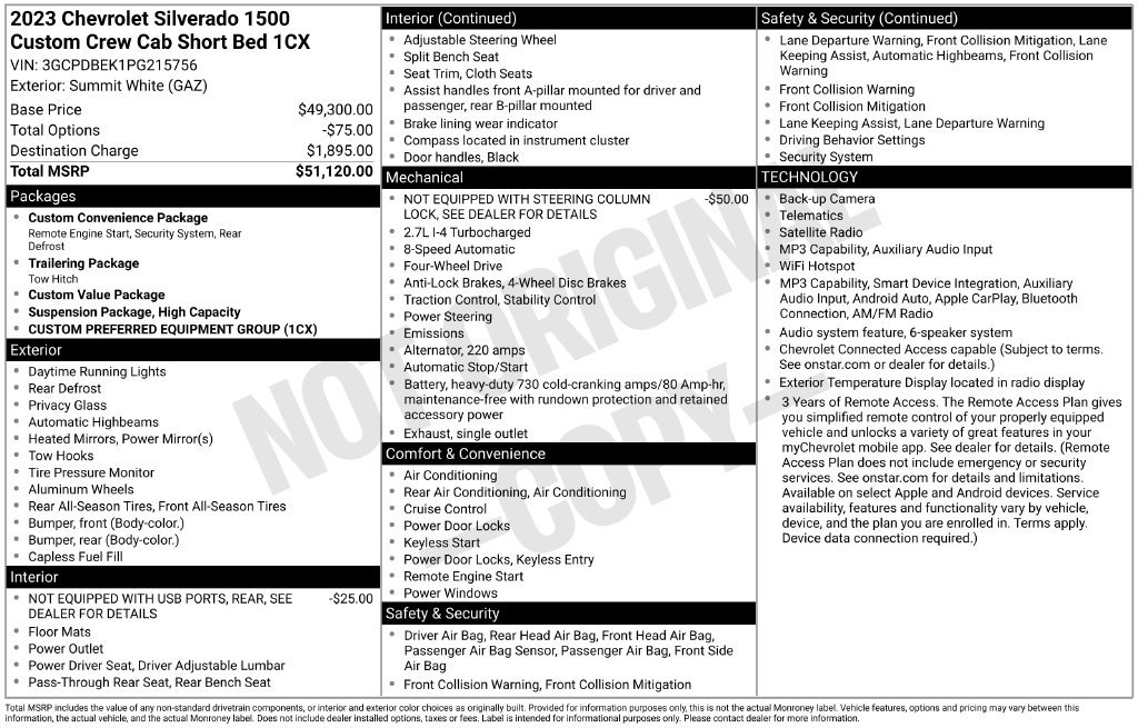 Used 2023 Chevrolet Silverado 1500 Custom AWD/4WD image 8