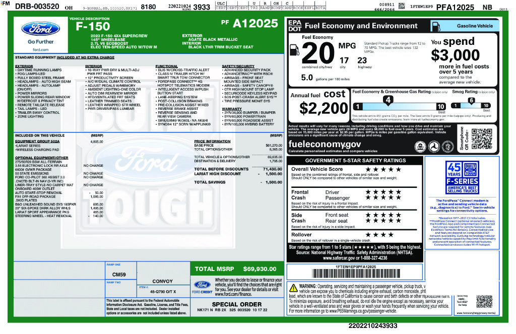 Certified 2023 Ford F150 Lariat w/ Equipment Group 502A High AWD/4WD image 10