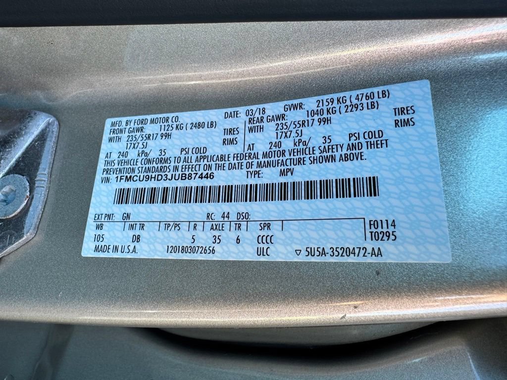 Certified 2018 Ford Escape SEL AWD/4WD image 24