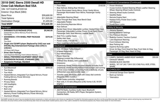 Used 2018 GMC Sierra 2500 Denali w/ Duramax Plus Package image 2