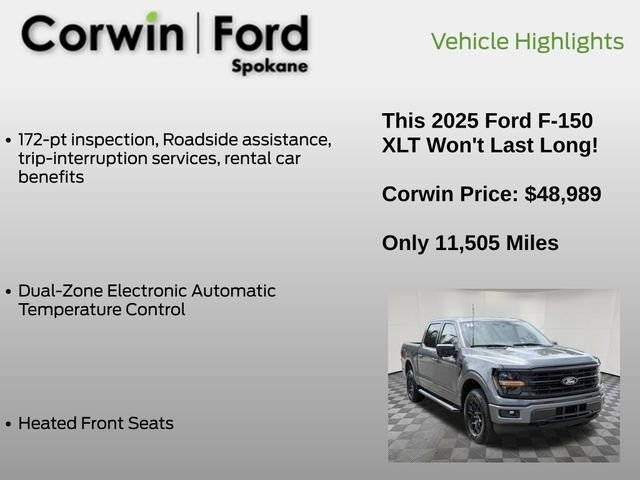 Certified 2025 Ford F150 XLT w/ Equipment Group 302A MID AWD/4WD image 19