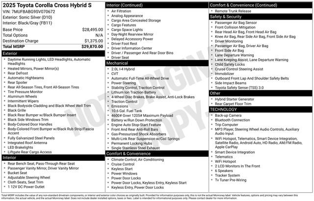 Used 2025 Toyota Corolla Cross AWD Hybrid image 34