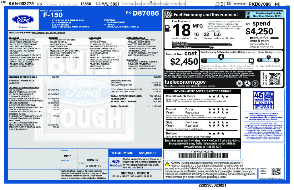 Certified 2023 Ford F150 XL w/ Trailer Tow Package AWD/4WD image 2