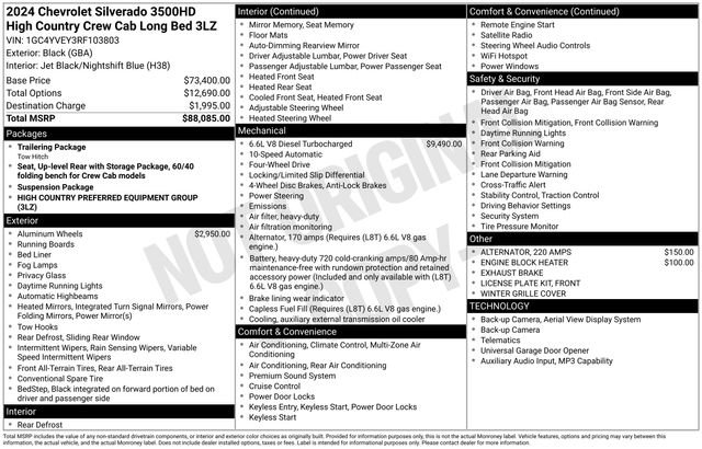 Used 2024 Chevrolet Silverado 3500 High Country AWD/4WD image 36