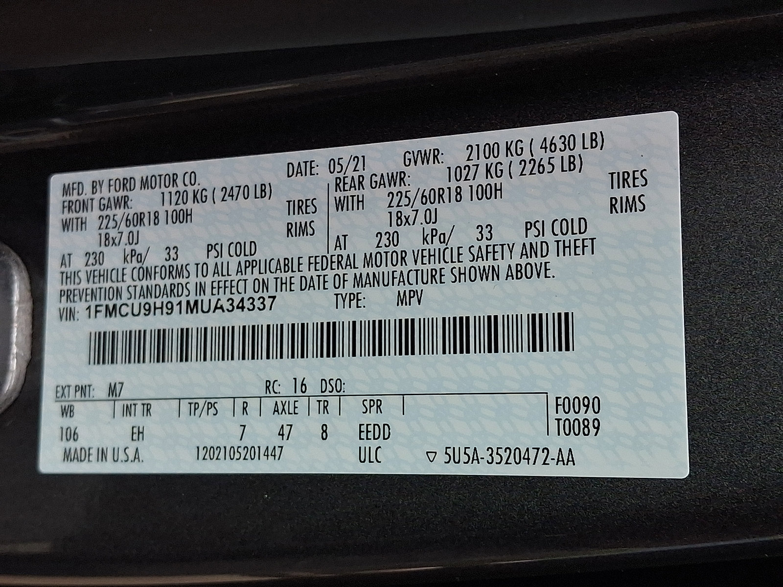 Certified 2021 Ford Escape SEL w/ Technology Package image 27